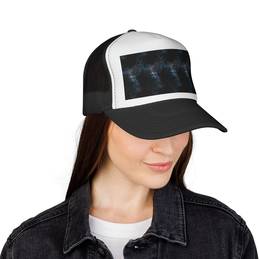 Astronaut Graphic Trucker Cap — Space Explorer Camping Hat