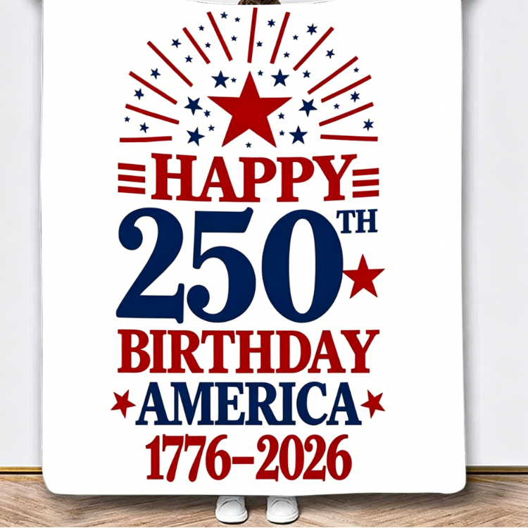 America 250 Anniversary Flag Throw Blanket