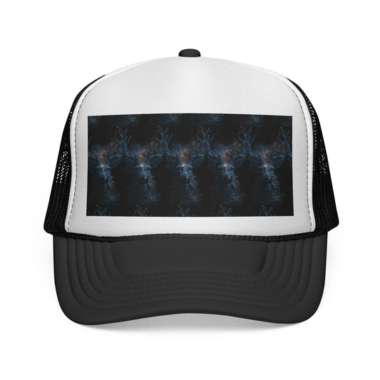 Astronaut Graphic Trucker Cap — Space Explorer Camping Hat