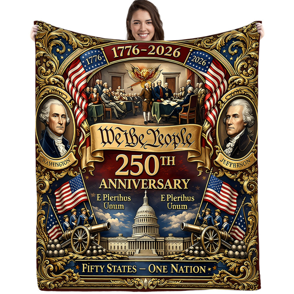 America 250 Anniversary Flag Throw Blanket
