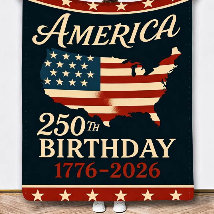 America 250 Anniversary Flag Throw Blanket